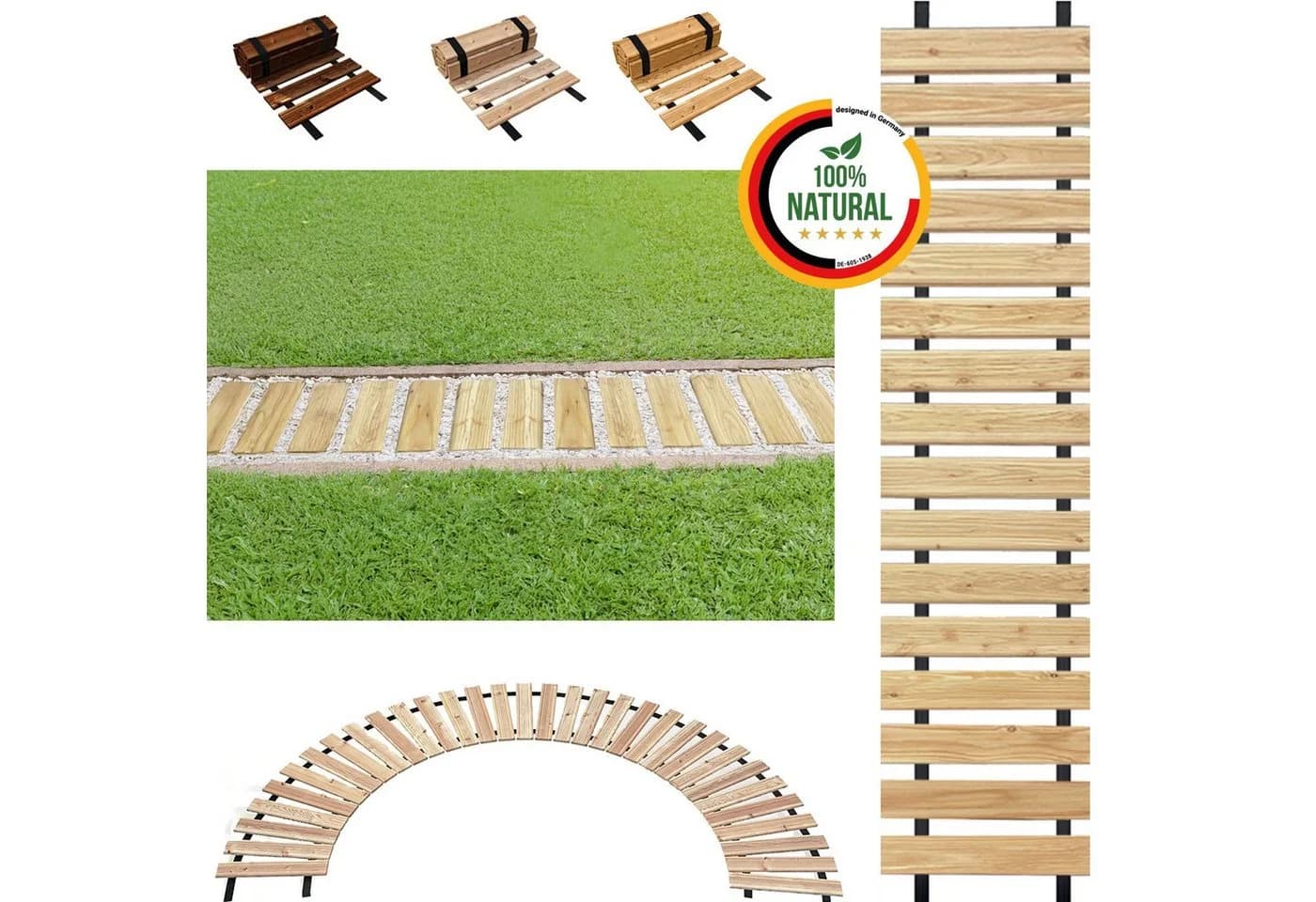 Floranica Gartenweg aus Lärchenholz Rollweg rutschfest - Bild 2