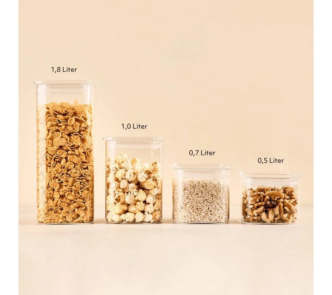 Lieblingsglas Vorratsglas Set Midi 12-tlg. Eckig Glas Transparent - Bild 3