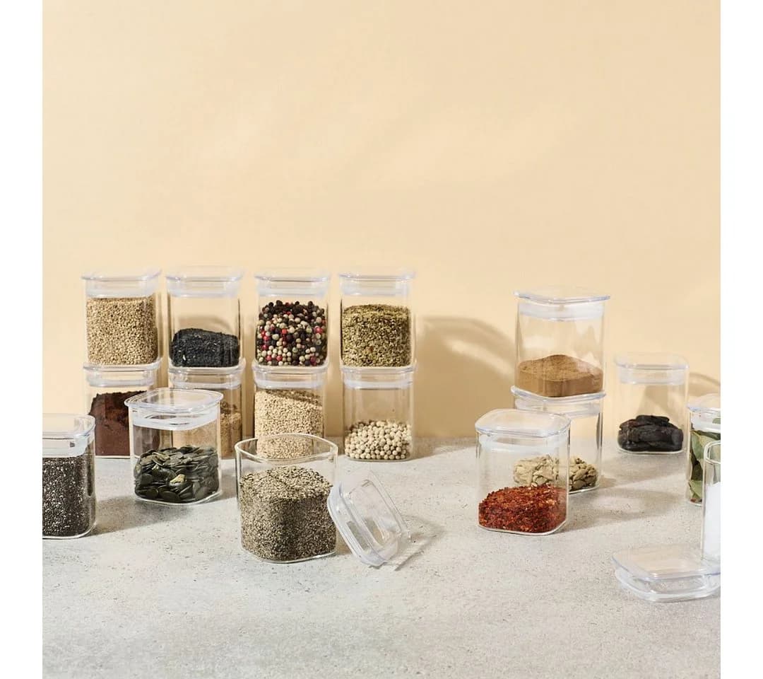 Lieblingsglas Gewürzglas-Set 20-tlg. Eckig Glas Weiß