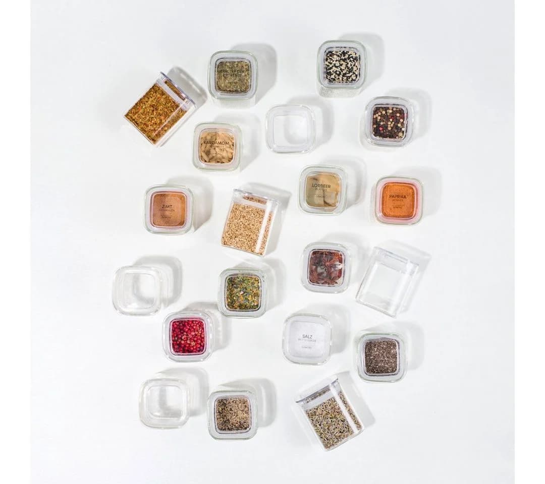 Lieblingsglas Gewürzglas-Set 20-tlg. Eckig Glas Weiß - Bild 4