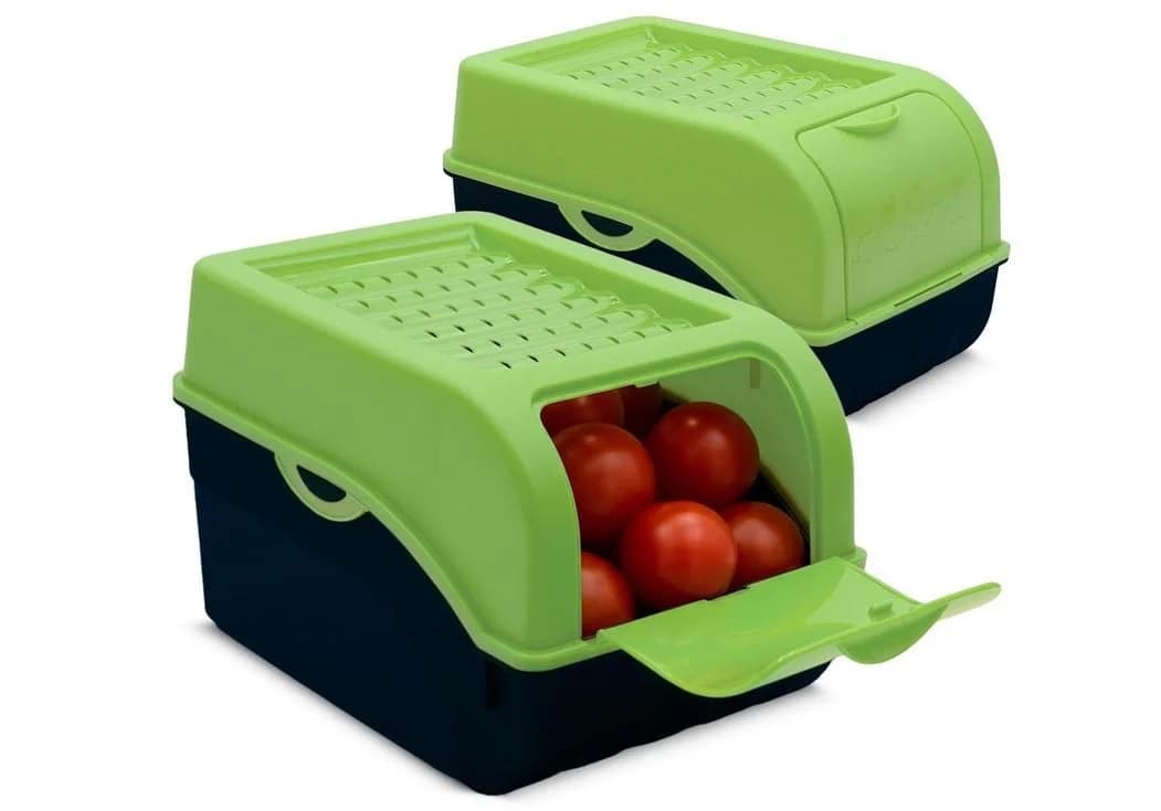 Lomatek Aufbewahrungsbox 5L Stapelbar mit Lüftung Anthrazit/Grün - Bild 2