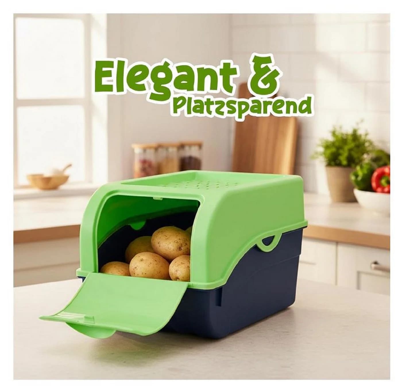 Lomatek Aufbewahrungsbox 5L Stapelbar mit Lüftung Anthrazit/Grün - Bild 3