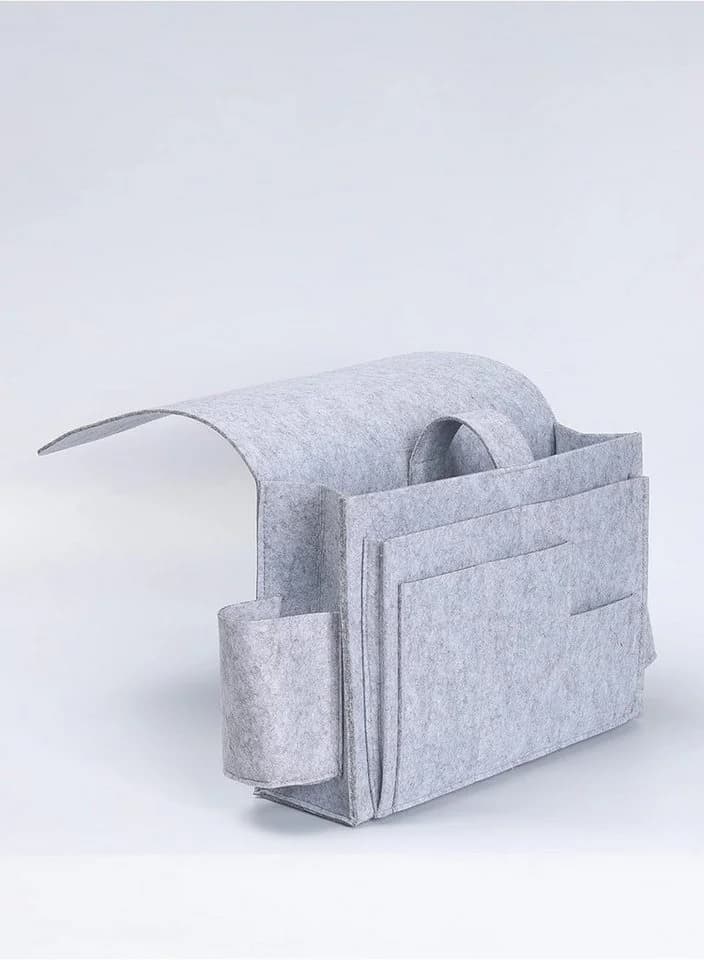 hausleben Betttasche Hellgrau Bett- und Sofa-Organizer aus Filz - Bild 5