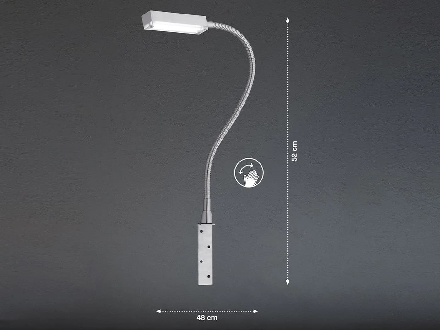 FISCHER & HONSEL LED Leselampe, LED fest integriert, Warmweiß, 2er SET Bett-Leuchten für Kopfende Couch, Schwanenhals-Lampen dimmbar - Bild 4