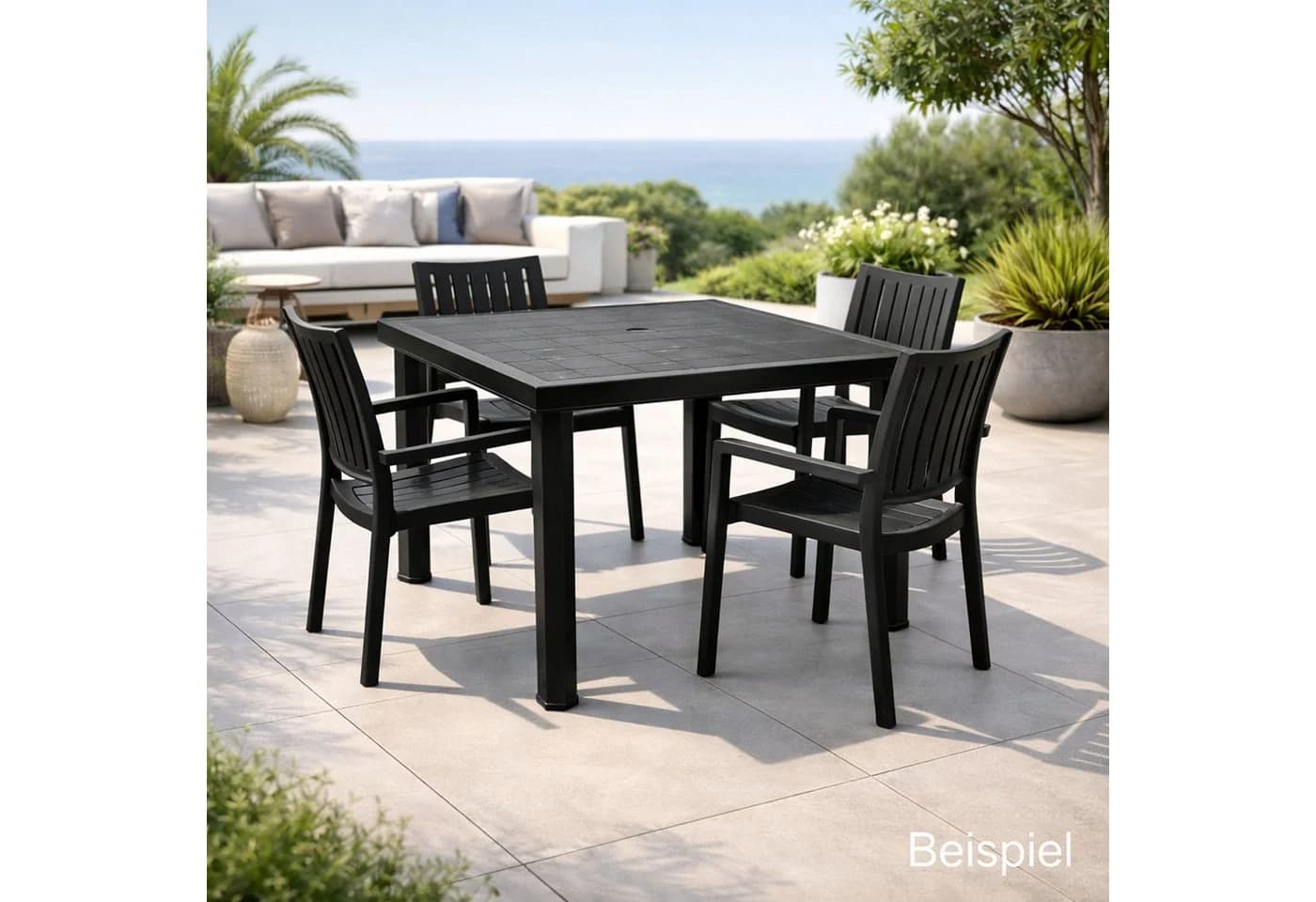 Mojawo Gartentisch Outdoor Tisch Anthrazit Kunststoff - Bild 3