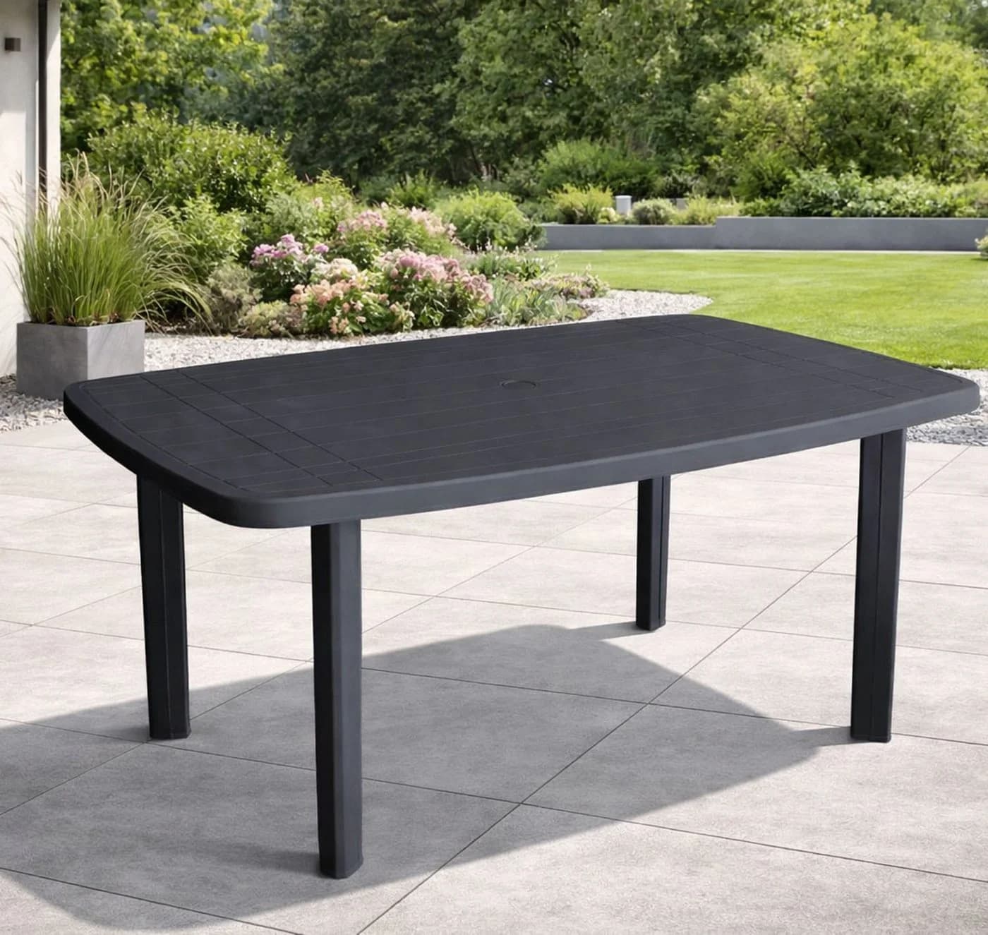 Mojawo Gartentisch Anthrazit Kunststoff Modern