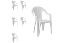Mojawo Outdoor Stapelstuhl 6er Set Weiß Kunststoff Bild 2