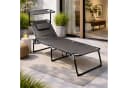Mojawo XXL Gartenliege Aluminium mit Sonnendach und Kissen anthrazit Bild 4