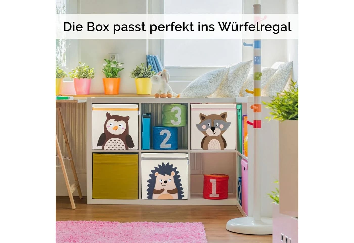 GLÜCKSWOLKE Aufbewahrungsbox Kinder Filz-Motiv mit Deckel - Bild 3