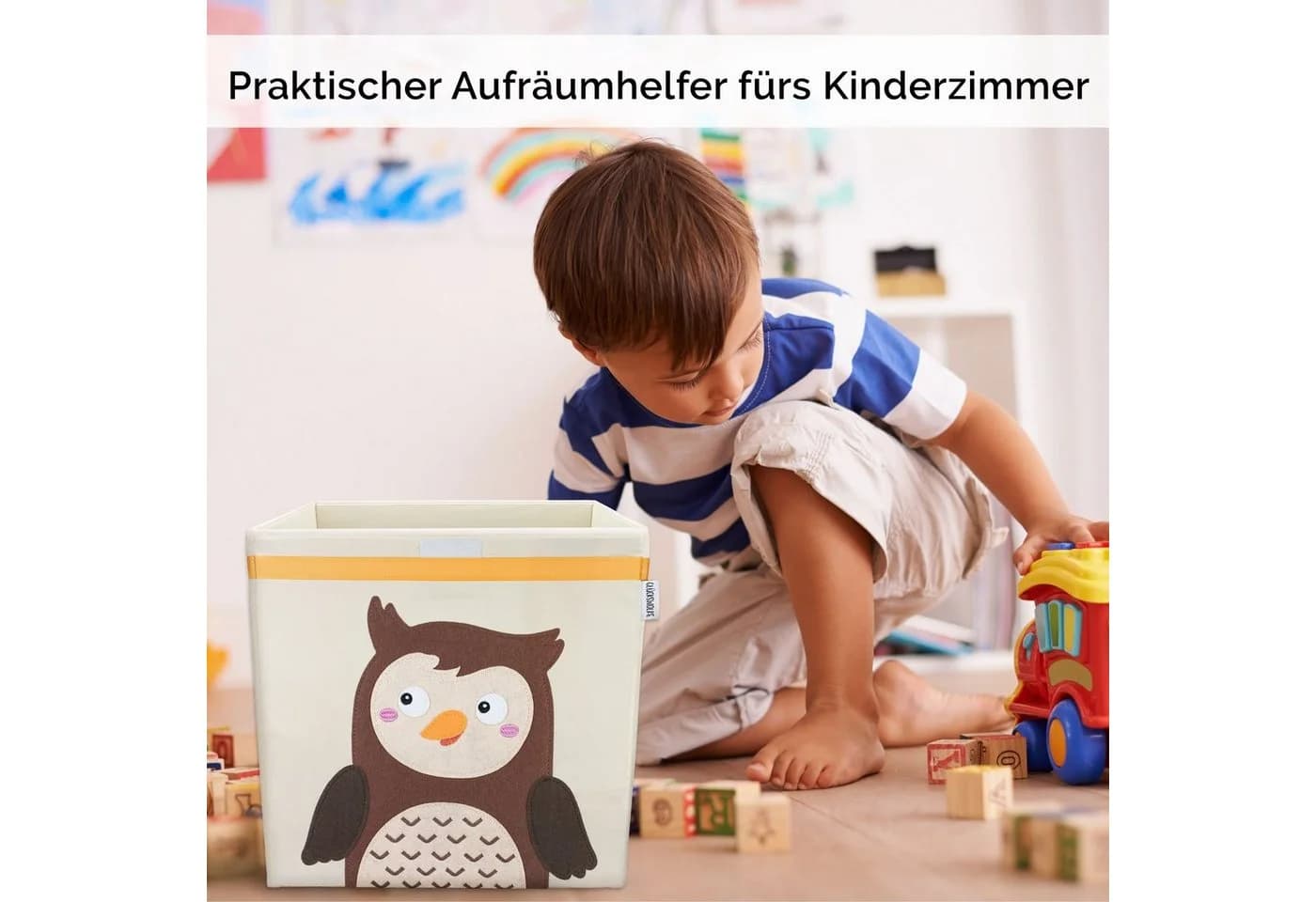 GLÜCKSWOLKE Aufbewahrungsbox Kinder Filz-Motiv mit Deckel - Bild 5
