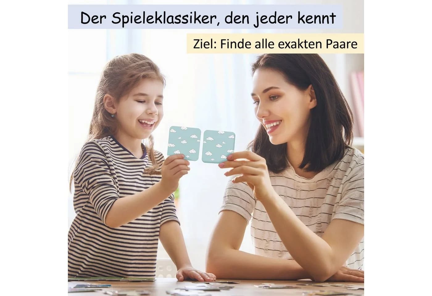 GLÜCKSWOLKE Memory Spiel 40 Karten Montessori Lernspiel ab 2 Jahre