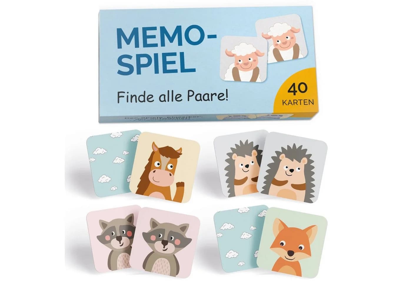 GLÜCKSWOLKE Memory Spiel 40 Karten Montessori Lernspiel ab 2 Jahre - Bild 2