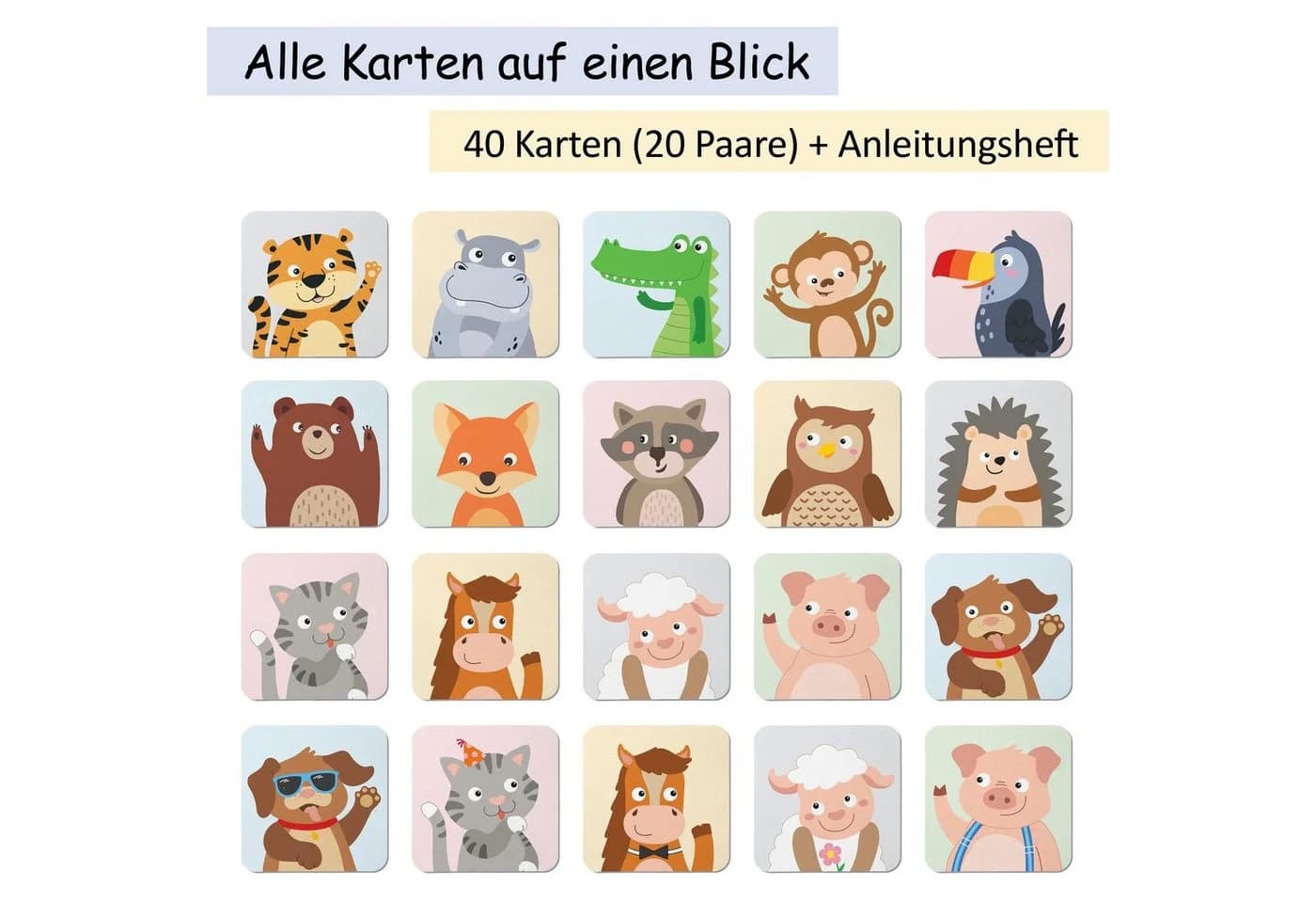 GLÜCKSWOLKE Memory Spiel 40 Karten Montessori Lernspiel ab 2 Jahre - Bild 5
