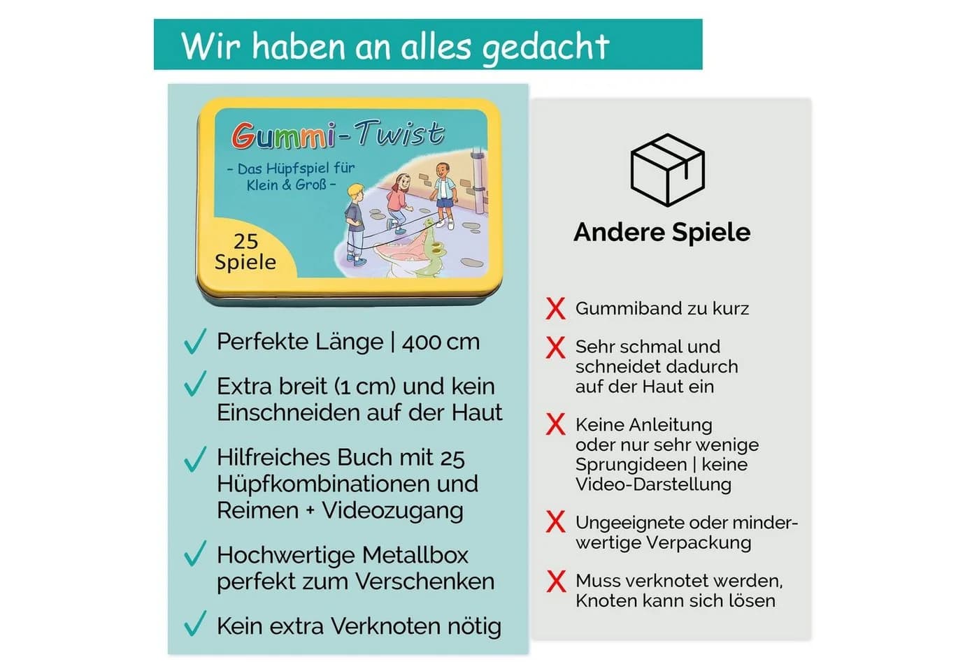 GLÜCKSWOLKE Gummitwist Set mit Buch & Videothek - 4m Hüpfgummi Grün - Bild 4