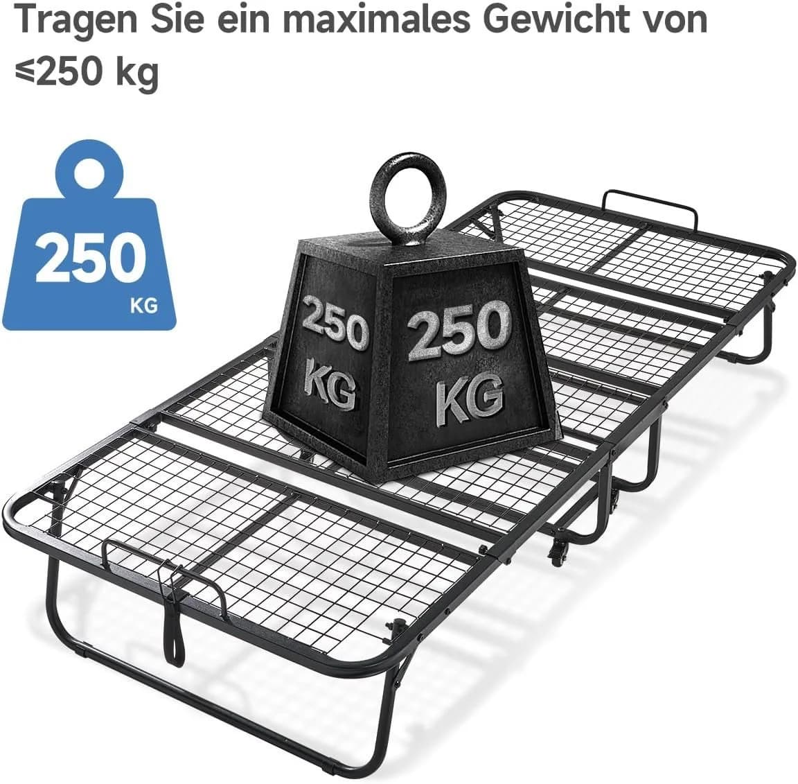Gunuss Klappbett Gästebett mit Matratze Metallgestell - Bild 3