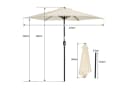 Angel Living Sonnenschirm Rund Cremefarbe UV-Schutz 50+ Neigefunktion Bild 1