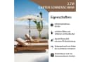 Angel Living Sonnenschirm Rund Cremefarbe UV-Schutz 50+ Neigefunktion Bild 3
