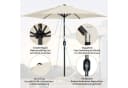 Angel Living Sonnenschirm Ø 300 cm UV-Schutz 50+ Cremefarbe Bild 5