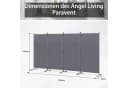 Angel Living 4-teiliger Paravent Sichtschutz Beige/Grau/Weiß Bild 1
