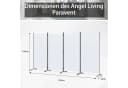 Angel Living Paravent 4-teilig Sichtschutz Beige Grau Weiß Bild 1