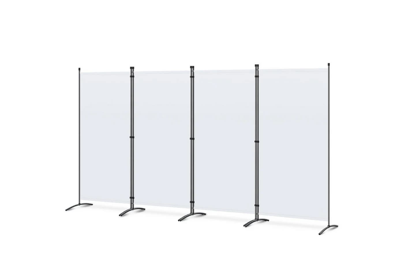 Angel Living Paravent 4-teilig Sichtschutz Beige Grau Weiß - Bild 2