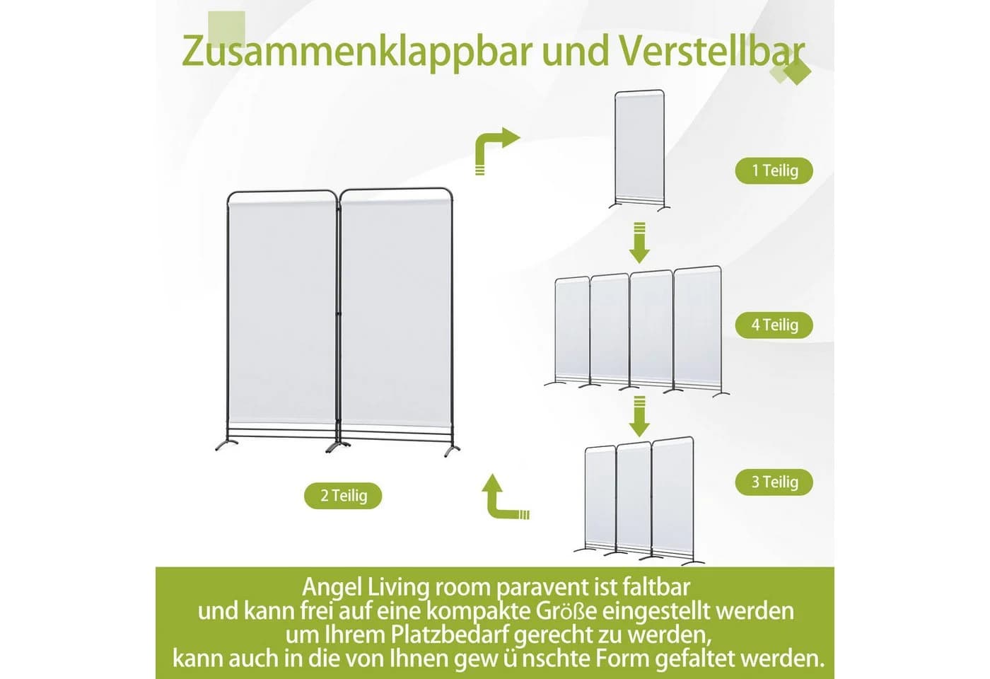 Angel Living Paravent 2-teilig klappbar Sichtschutzwand - Bild 3