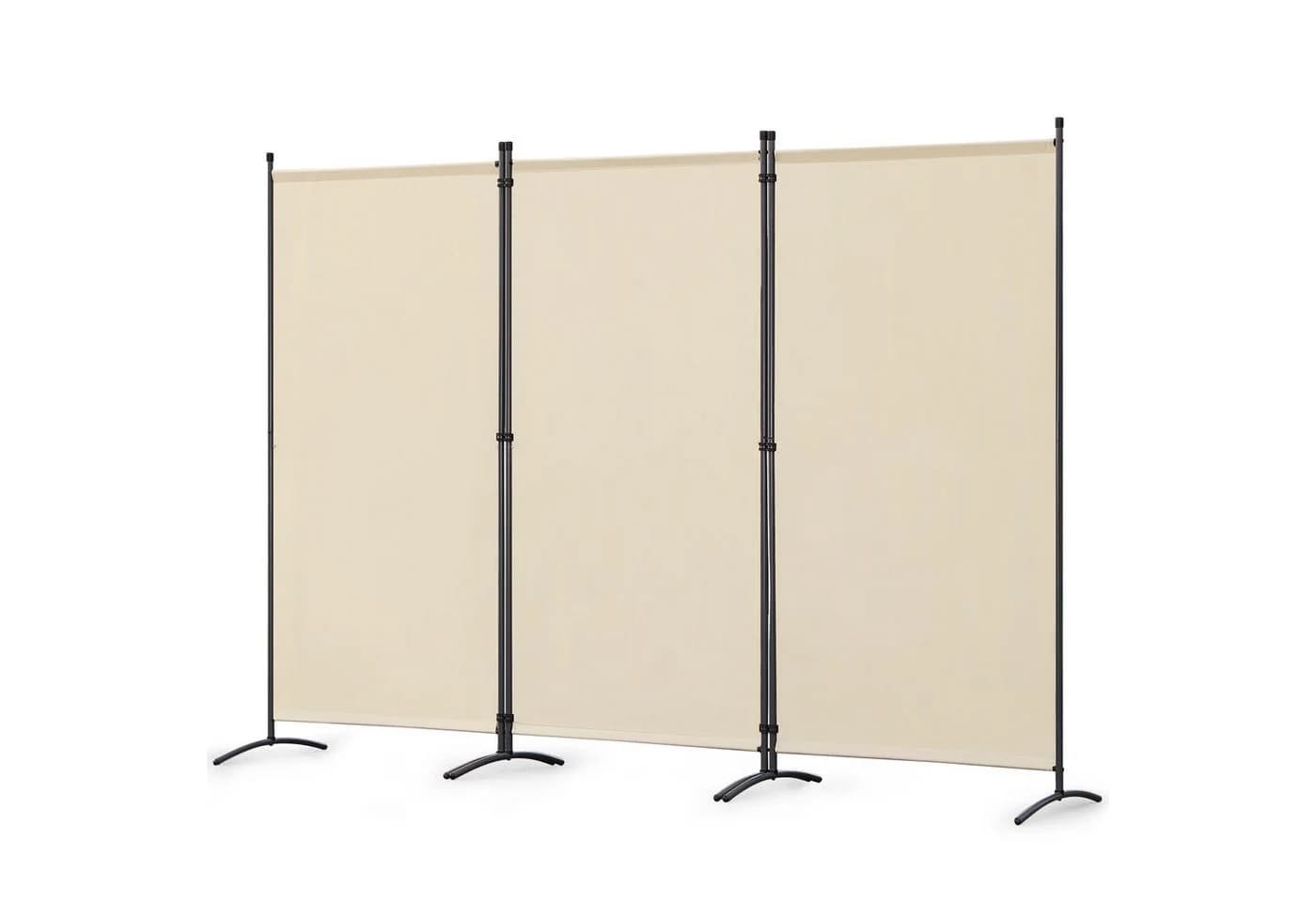 Angel Living 3-teiliger Paravent Raumteiler Sichtschutz Stahl Polyester - Bild 2