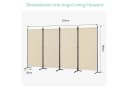 Angel Living 4-teiliger Paravent Raumteiler Sichtschutz Beige Bild 1