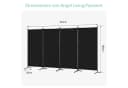 Angel Living 4-teiliger Paravent Raumteiler Sichtschutz Stahl Polyester Bild 1