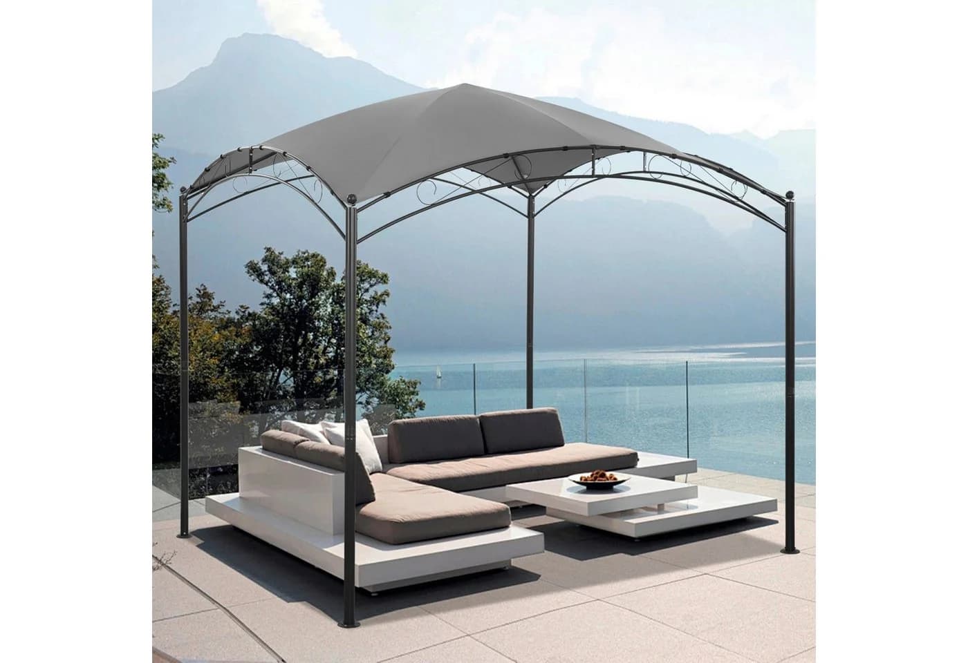 Angel Living Gartenpavillon 2,5x2,5 m Grau UV-beständig - Bild 3