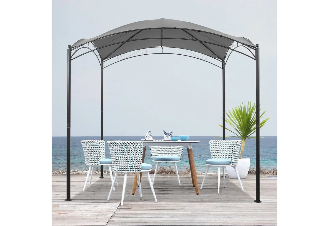 Angel Living Gartenpavillon 2,5x2,5 m Grau UV-beständig - Bild 4