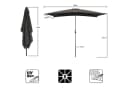 Angel Living Sonnenschirm 200x300 cm Grau Kurbel UV-Schutz 50+ Bild 1