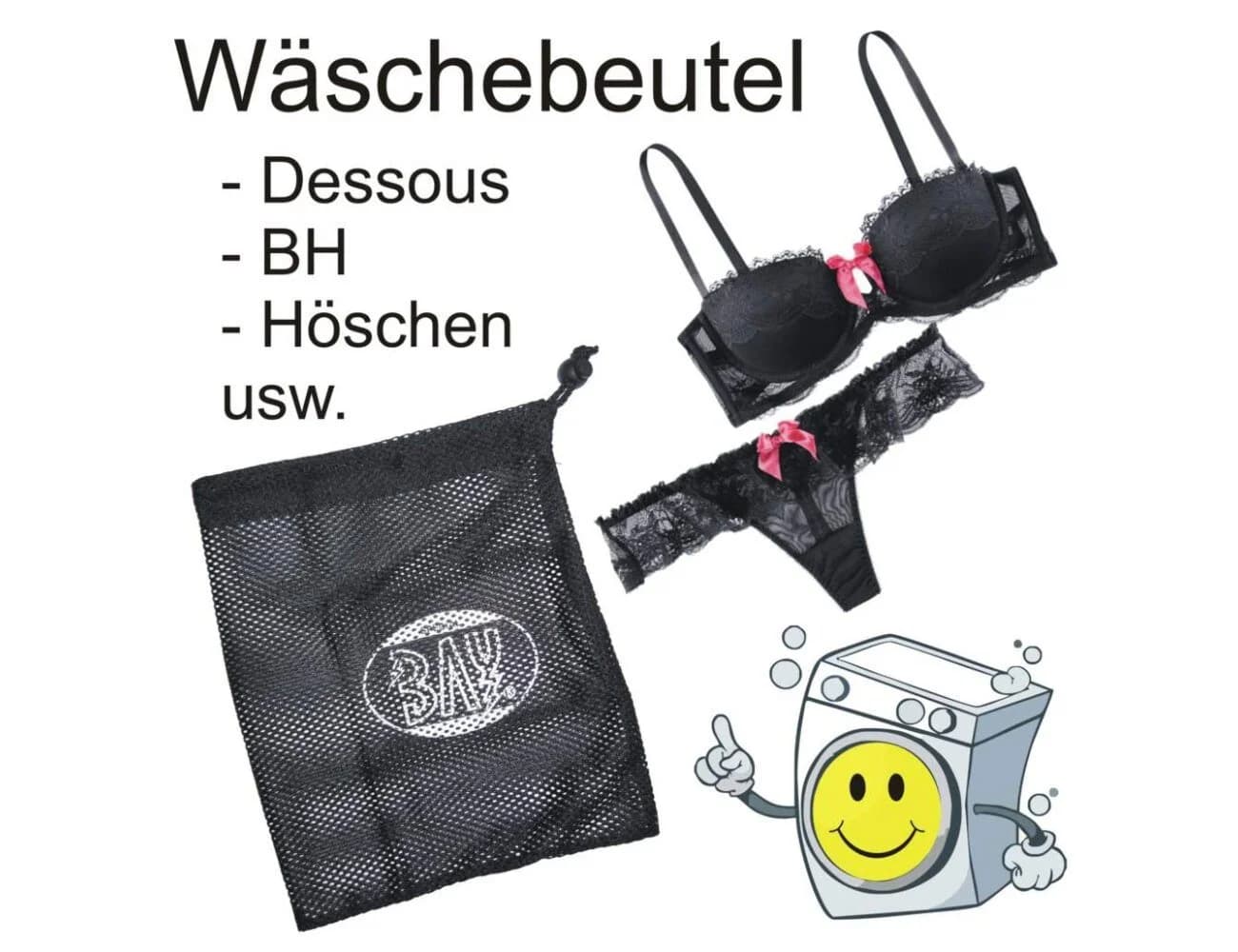BAY-Sports Mesh Bag Kordelzug Schwarz Sporttasche - Bild 4