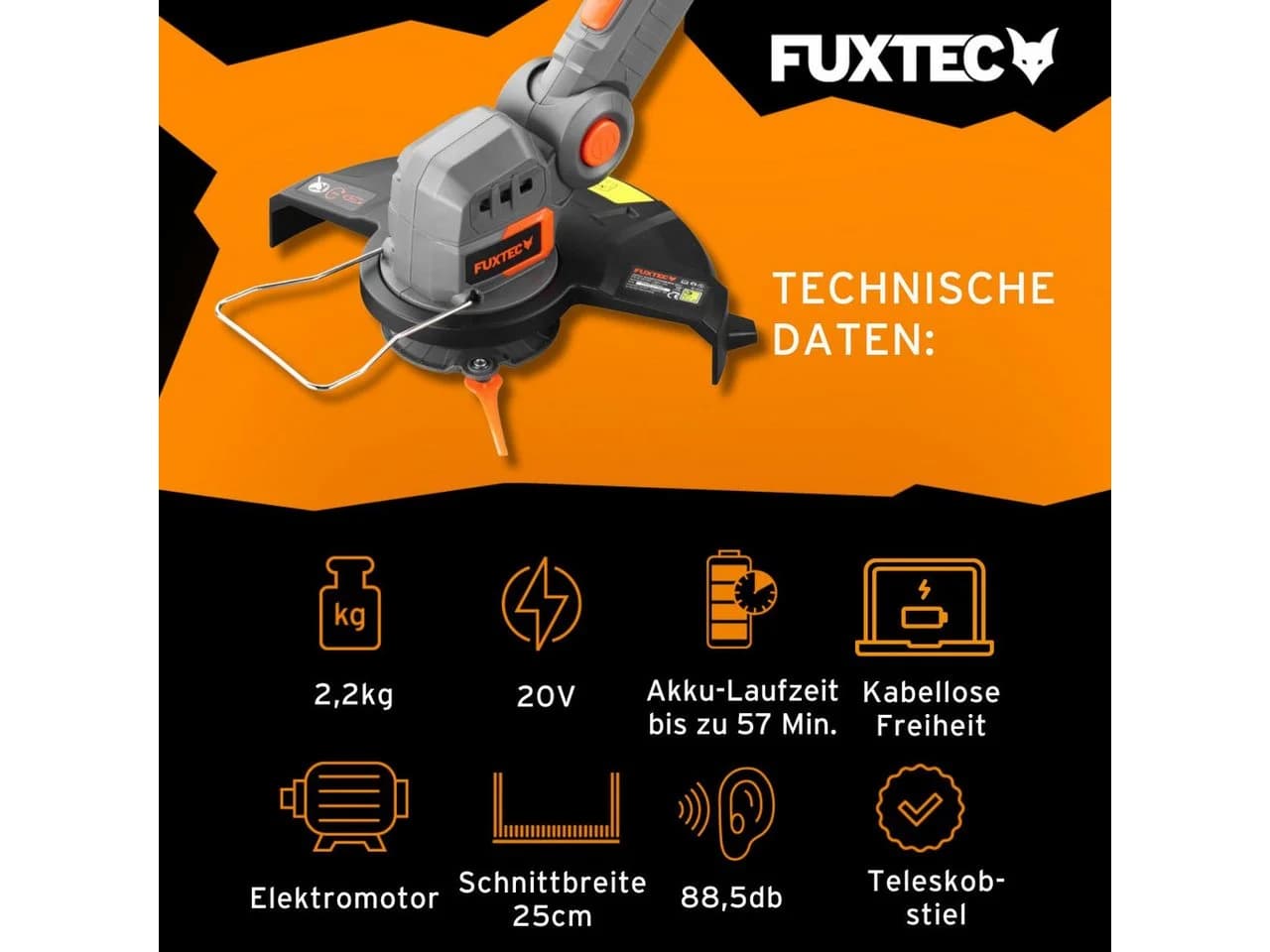FUXTEC Akku-Motorsense FX-E1RT20-SET 20V mit 2Ah Akku & Ladegerät
