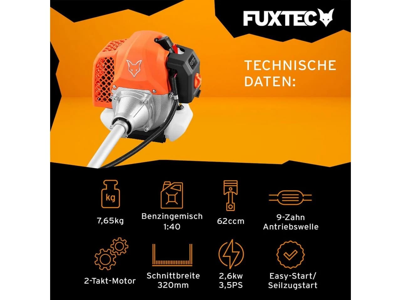FUXTEC Benzin-Motorsense FX-MS162 62ccm 3,5PS Easy Starter