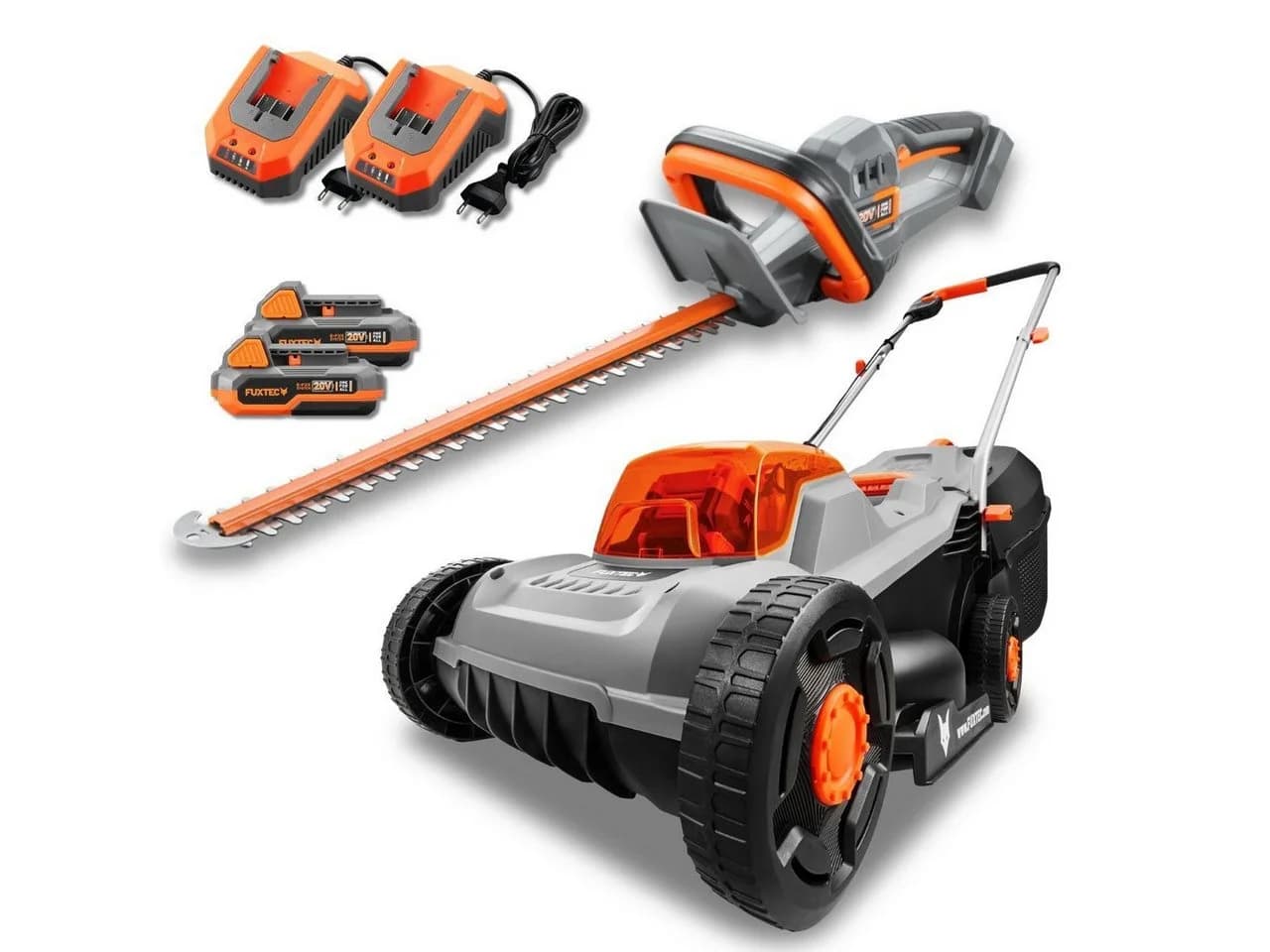 FUXTEC 20V Akku Rasenmäher & Heckenschere Set Schwarz - Bild 2