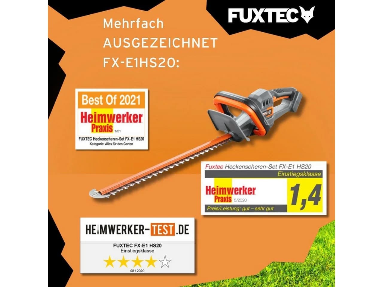 FUXTEC 20V Akku Rasenmäher & Heckenschere Set Schwarz - Bild 4