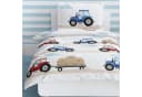 MTOnlinehandel Babybettwäsche Traktor 100x135 + 40x60 cm 100% Baumwolle Biber Bild 1