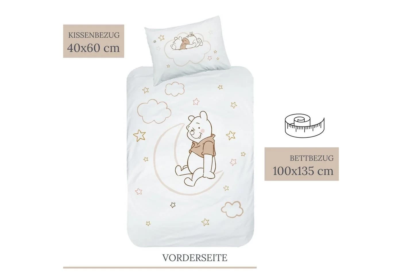 MTOnlinehandel Babybettwäsche Winnie Pooh 2-teilig Baumwolle Flanell - Bild 3