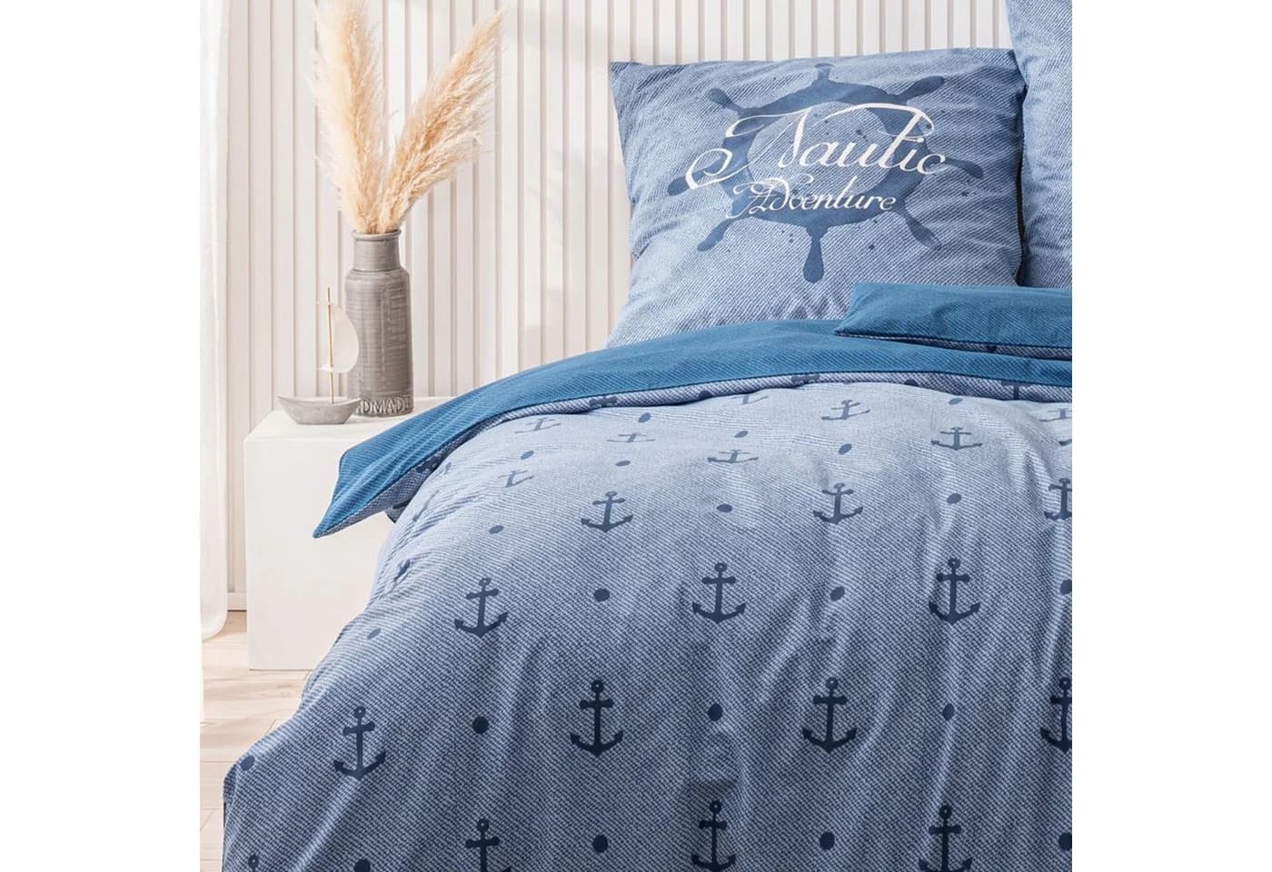 MTOnlinehandel Bettwäsche Sailor Fairytale Blau 100% Baumwolle