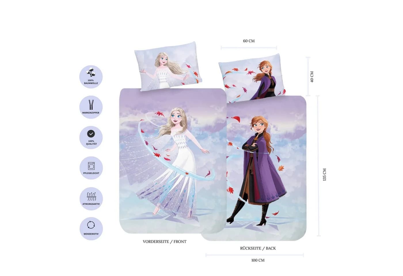 MTOnlinehandel Babybettwäsche Frozen 100% Baumwolle 2-teilig - Bild 4