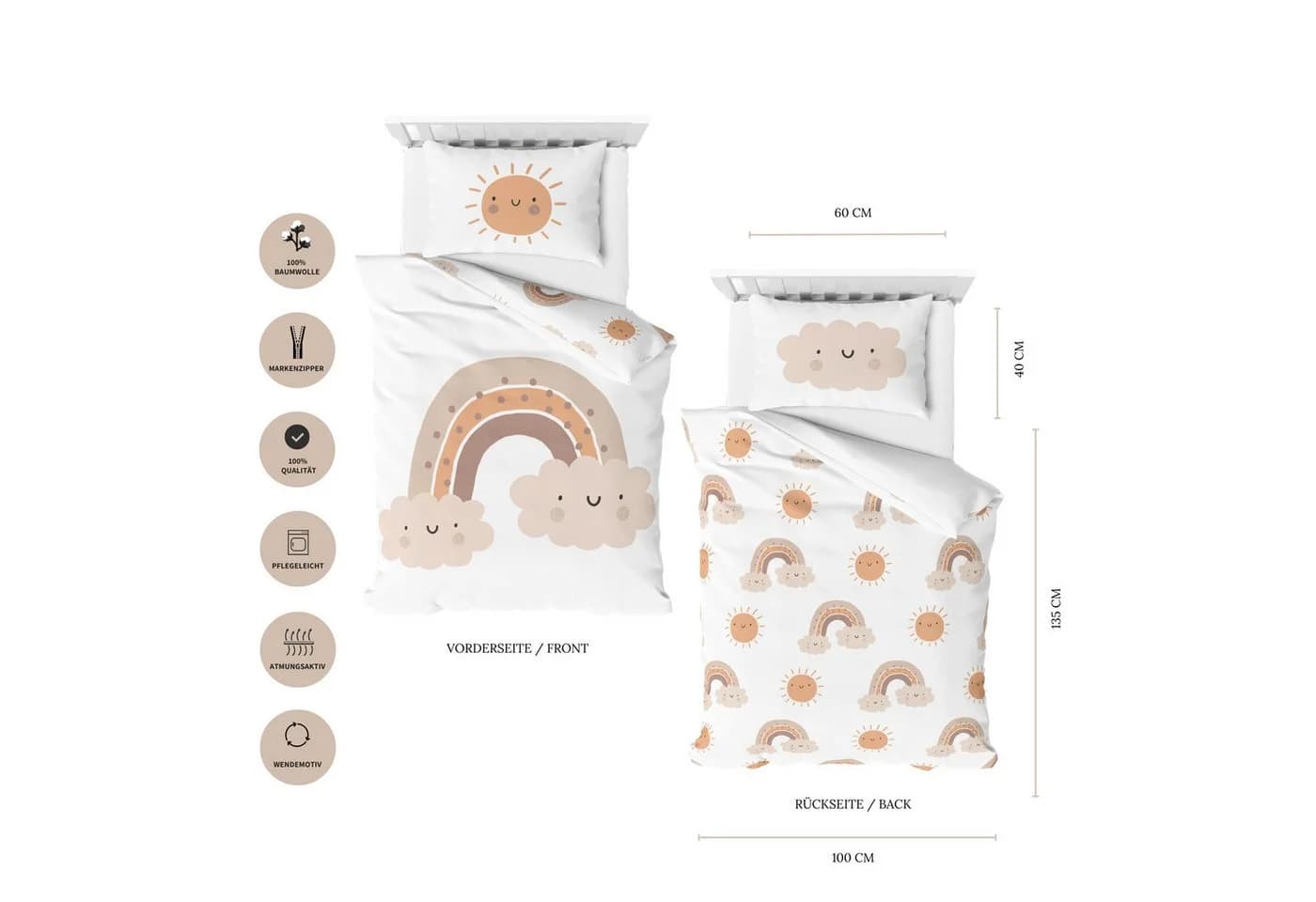 MTOnlinehandel Babybettwäsche Little Sunrise Biber 100% Baumwolle - Bild 4