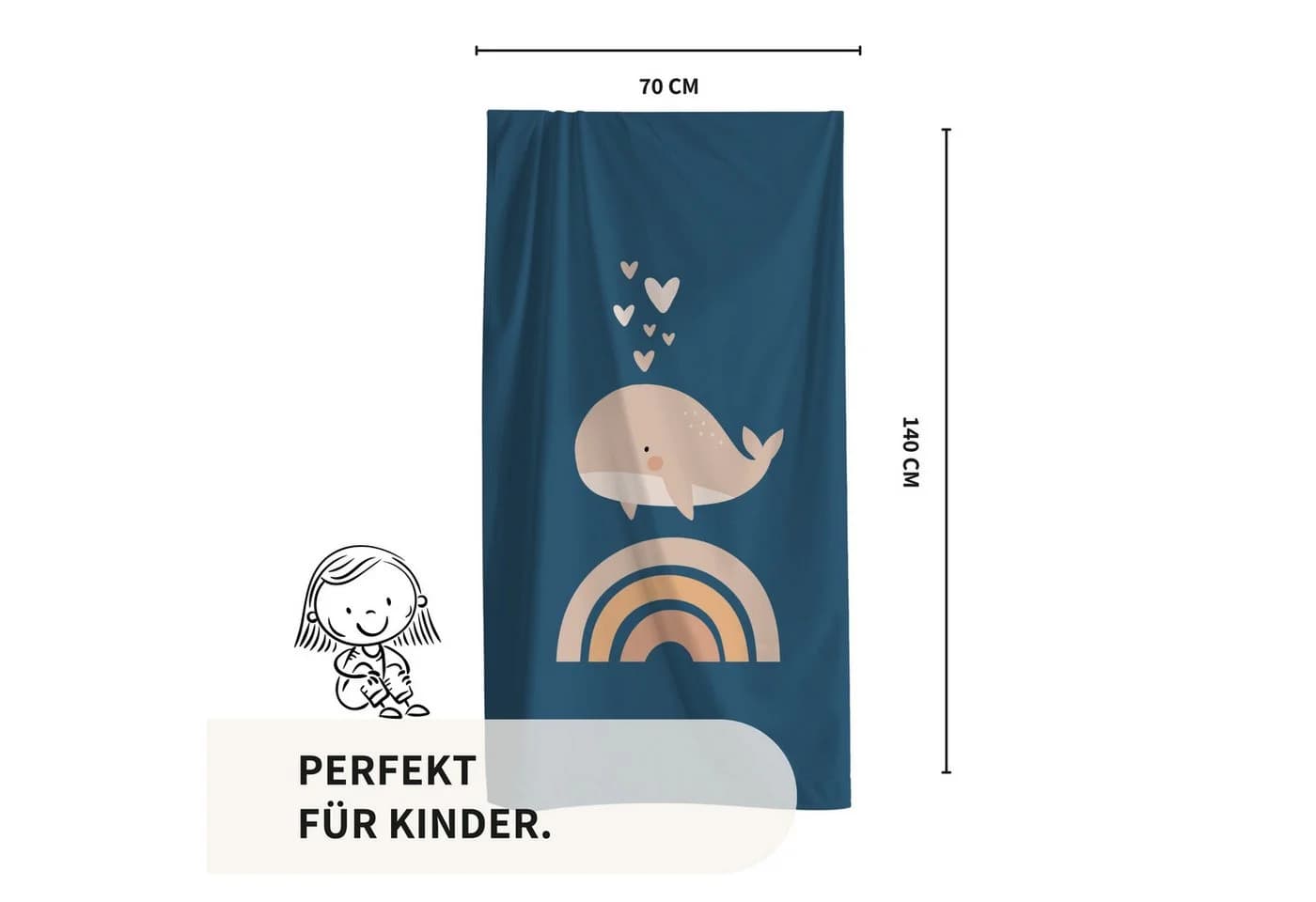 MTOnlinehandel Kinder-Strandtuch 70x140 cm Blau - Bild 4