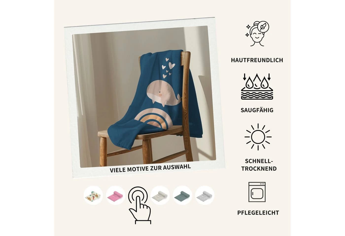 MTOnlinehandel Kinder-Strandtuch 70x140 cm Blau - Bild 5