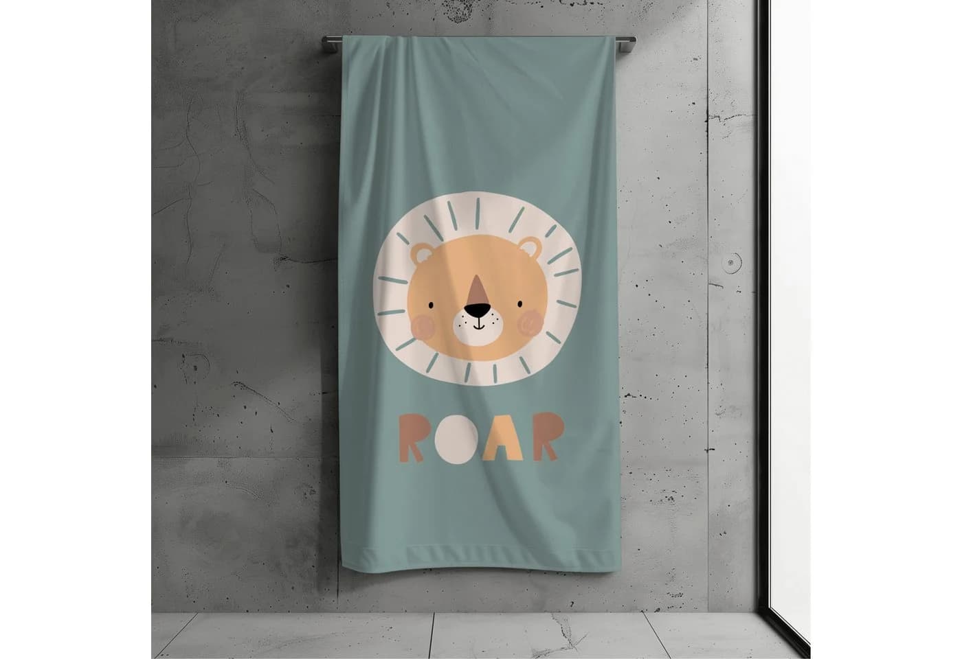 MTOnlinehandel Strandtuch Kinder Löwe 70x140 cm Baumwolle Polyester Mix - Bild 1