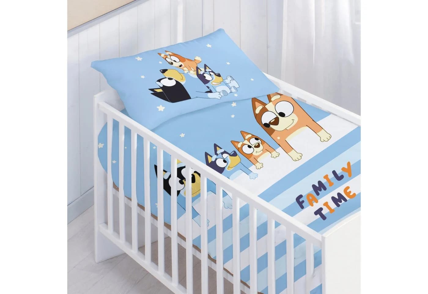 MTOnlinehandel Babybettwäsche Bluey Family Time 100% Baumwolle