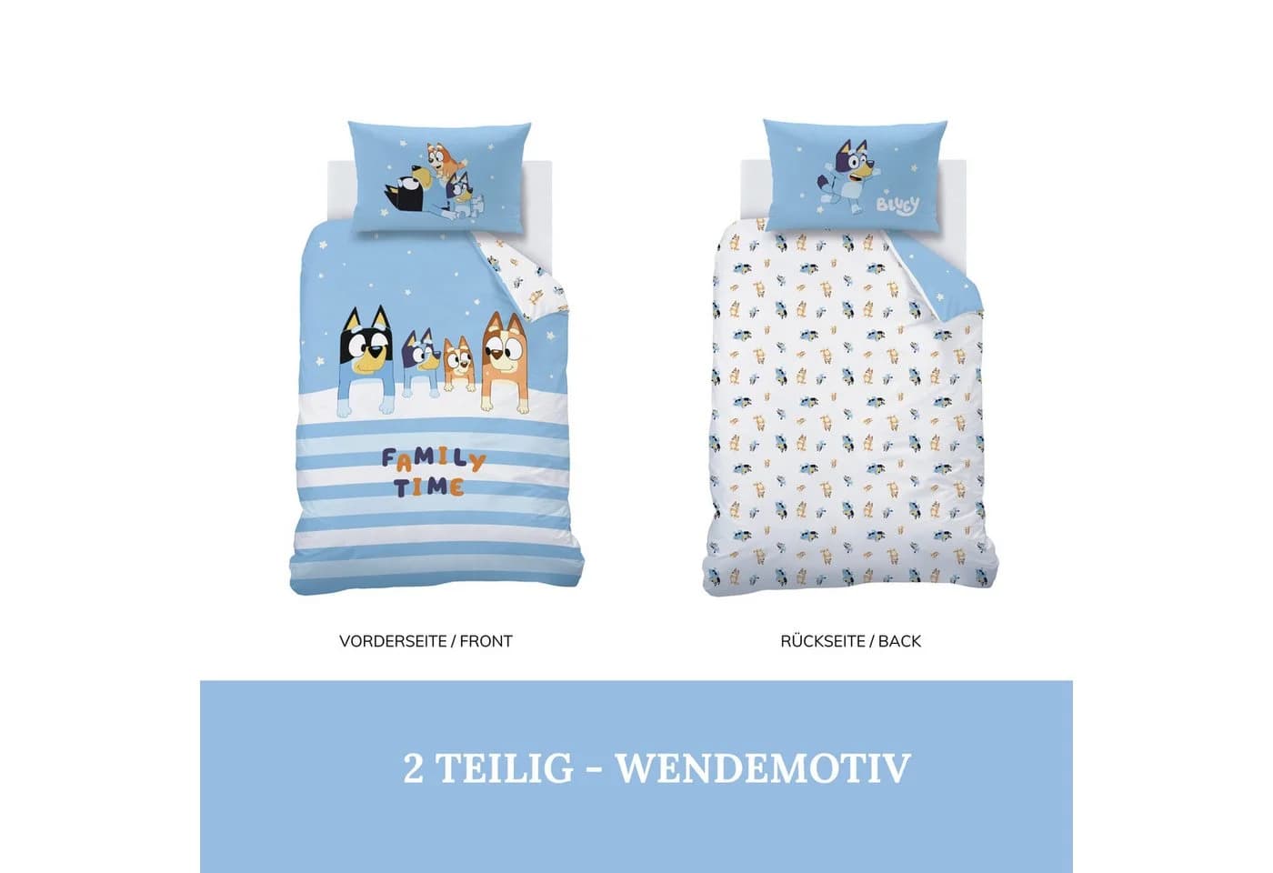 MTOnlinehandel Babybettwäsche Bluey Family Time 100% Baumwolle - Bild 4