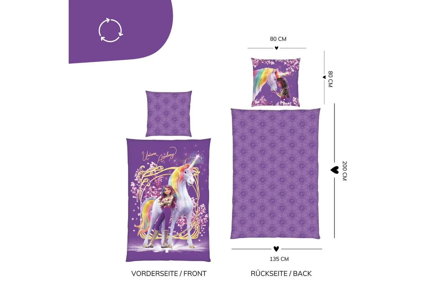 MTOnlinehandel Bettwäsche Unicorn Academy Microfaser 2-teilig - Bild 4
