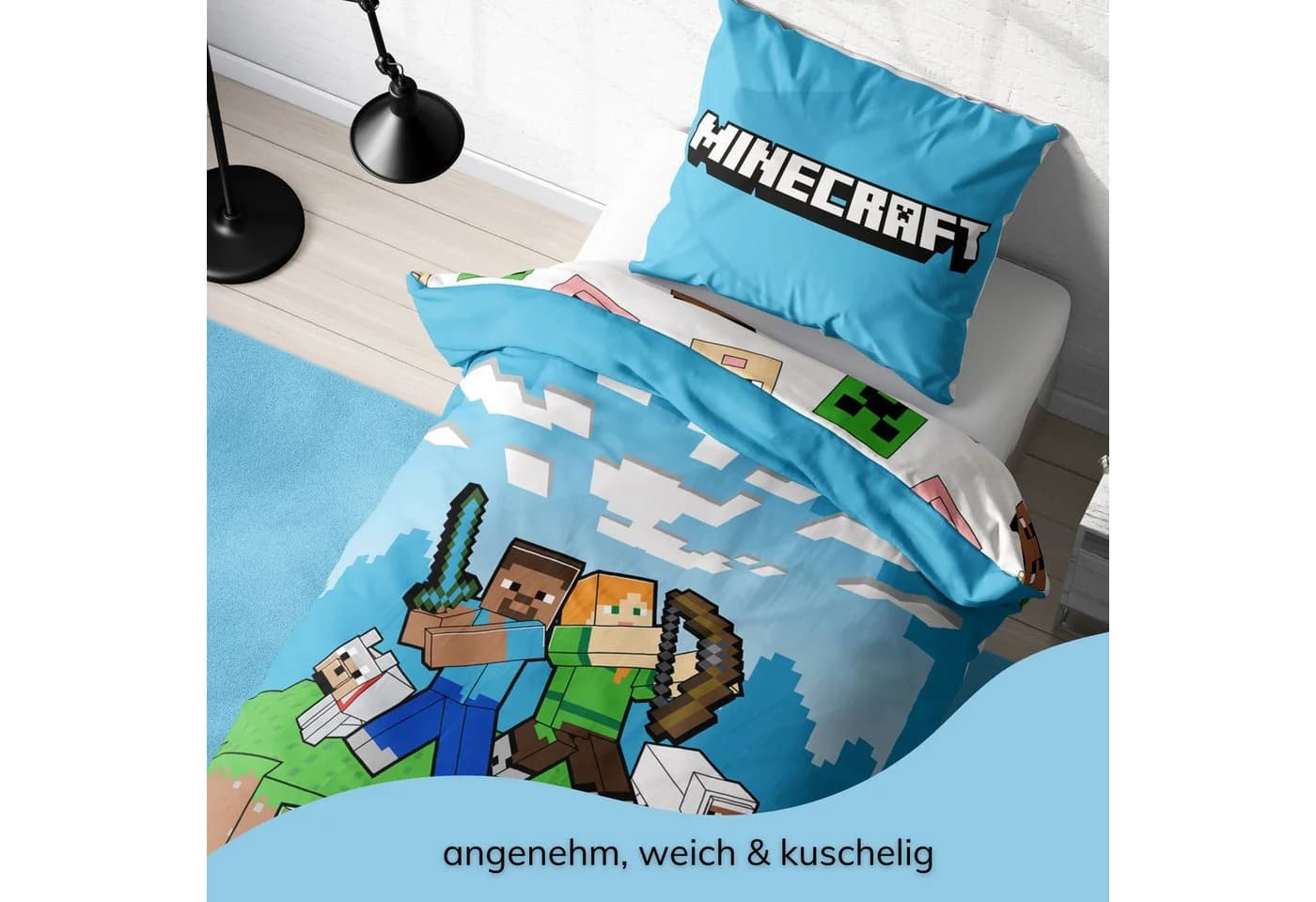 MTOnlinehandel Minecraft Bettwäsche Pixelwelt 100% Baumwolle - Bild 4