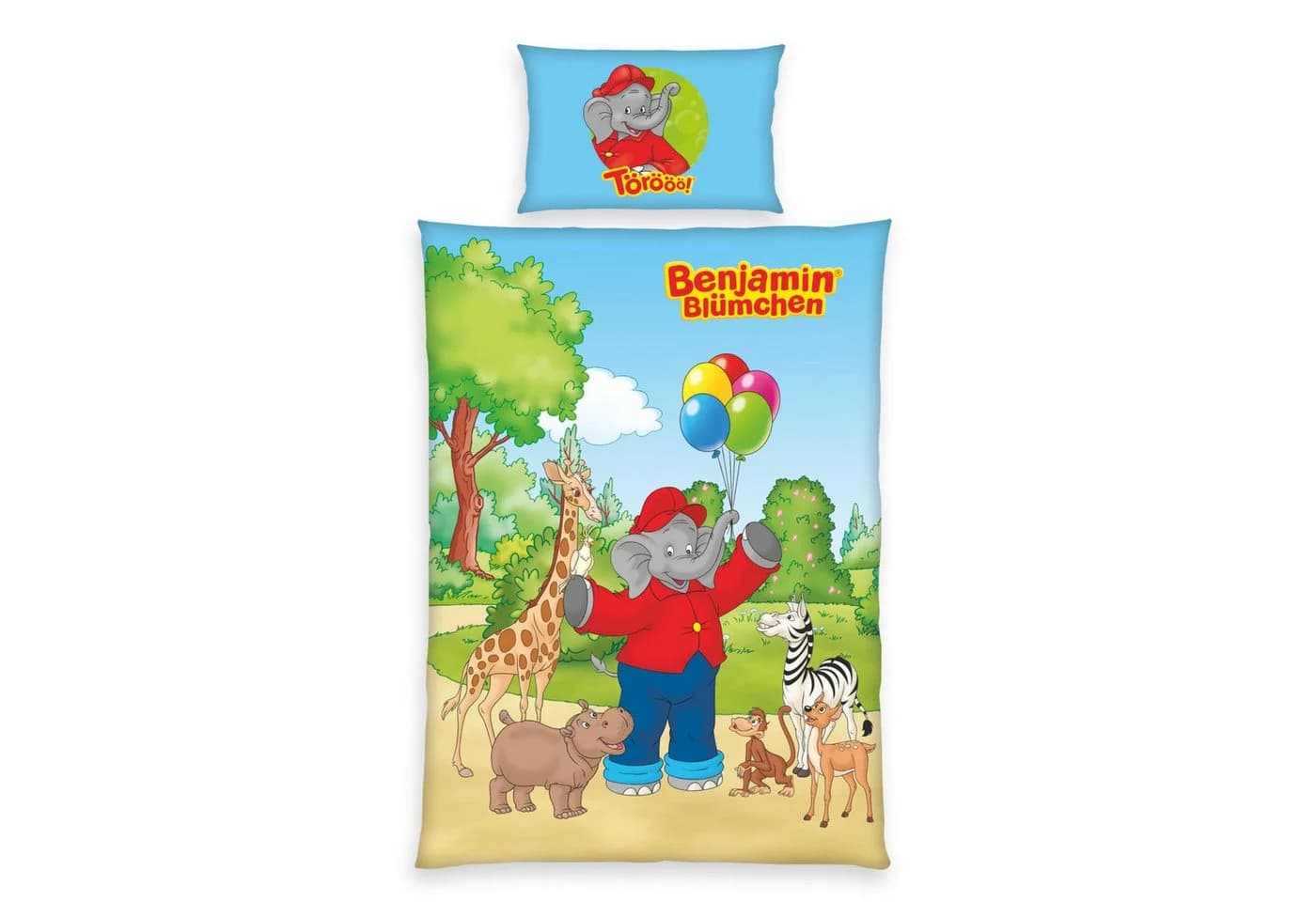Benjamin Blümchen Babybettwäsche Wendemotiv Giraffe Zebra 100% Baumwolle - Bild 2